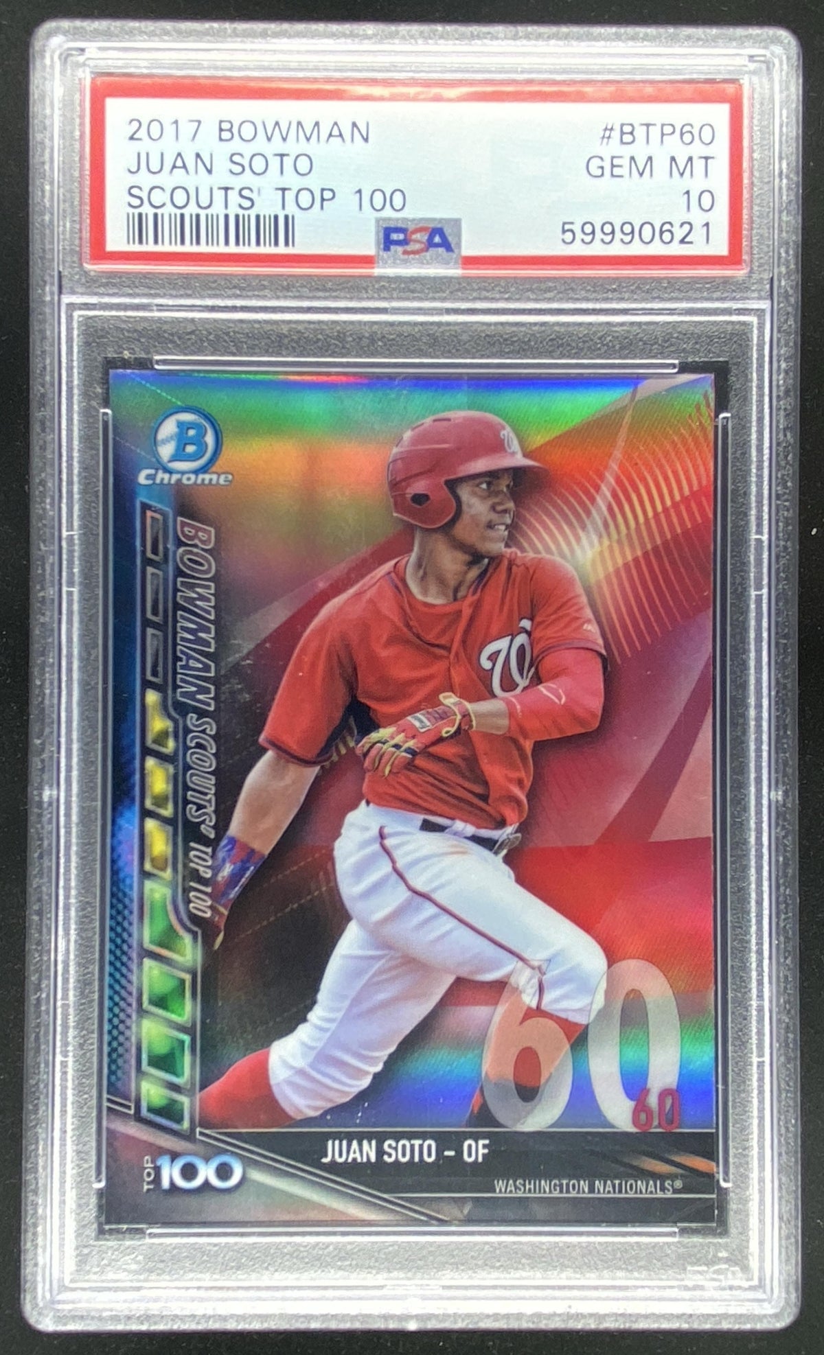2017 Bowman Scouts Top 100 Juan Soto #BTP-60 graded PSA 10 trading card