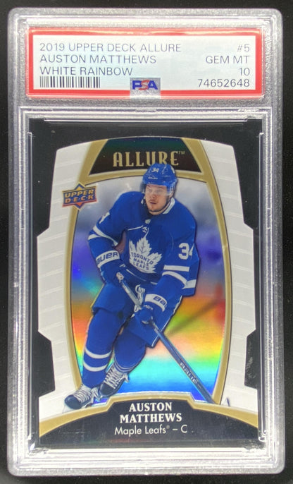 2019 Upper Deck Allure Auston Matthews #5 graded PSA 10 trading card