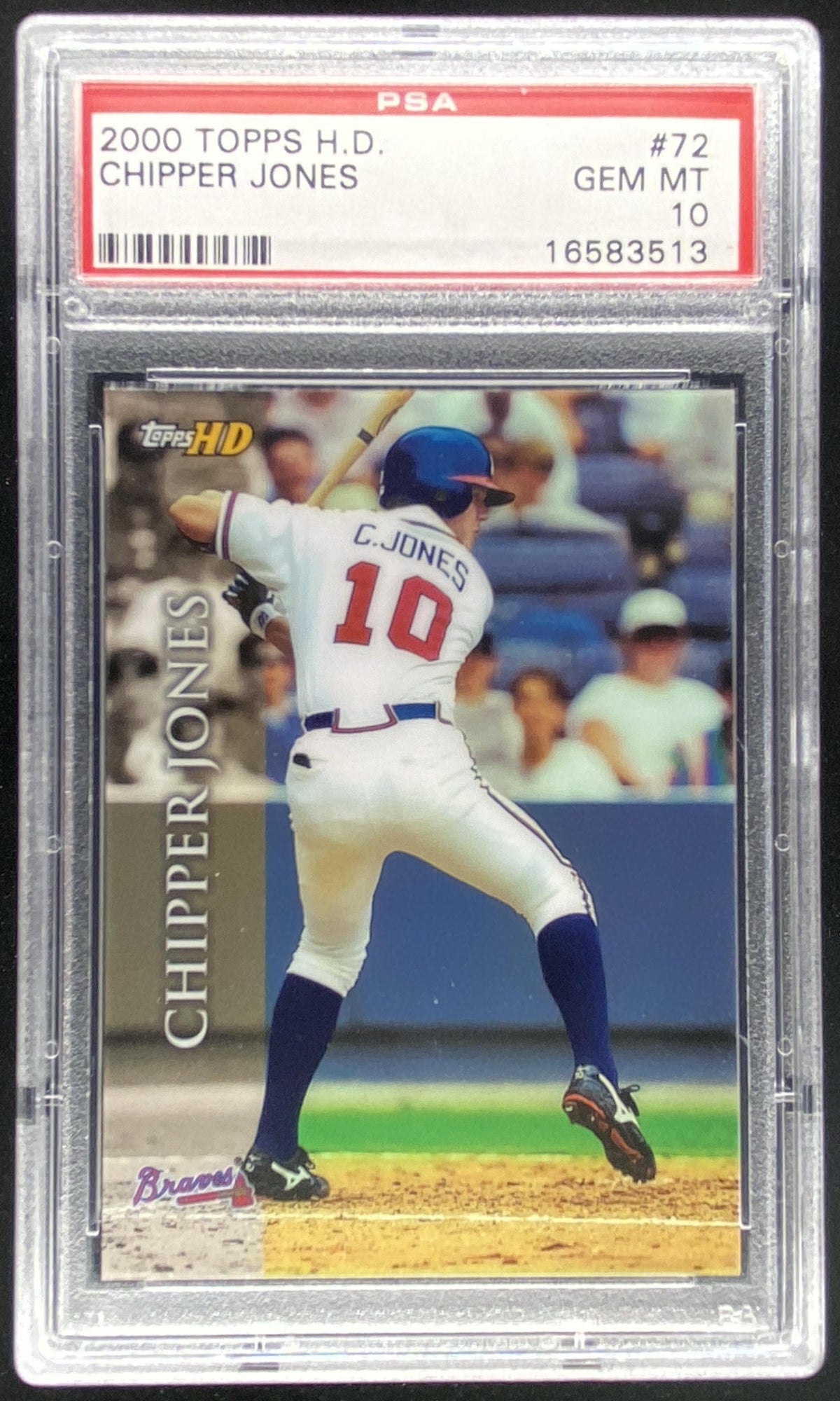 2000 Topps HD Chipper Jones #72 graded PSA 10 trading card