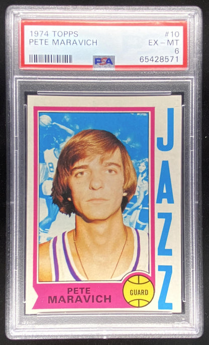 1974 Topps Pete Maravich #10 graded PSA 6 trading card