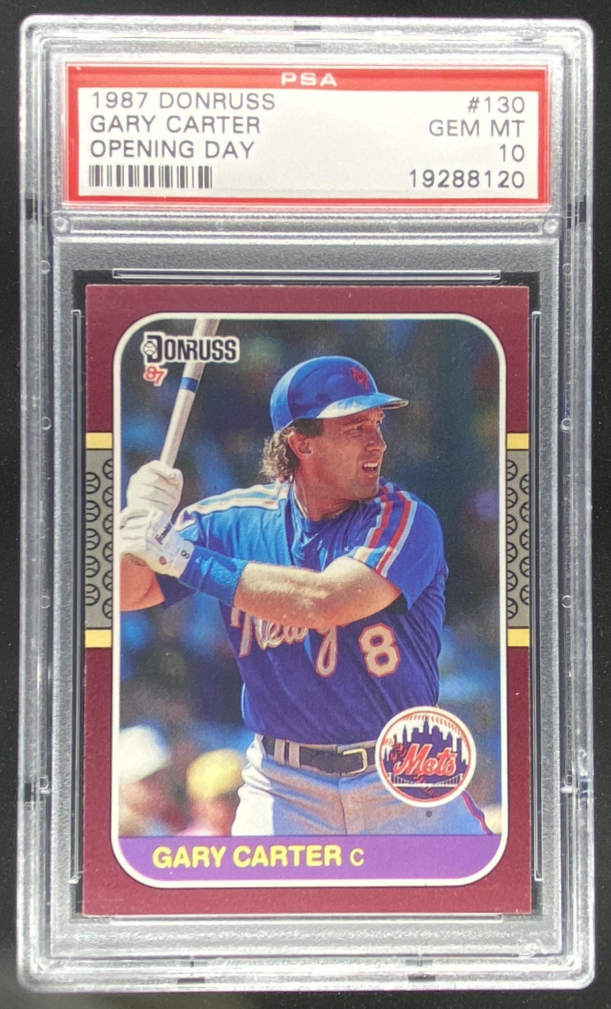 1987 Donruss Opening Day Gary Carter graded PSA 10 trading card