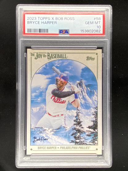 2023 Topps x Bob Ross The Joy of Baseball Bryce Harper #58 trading card