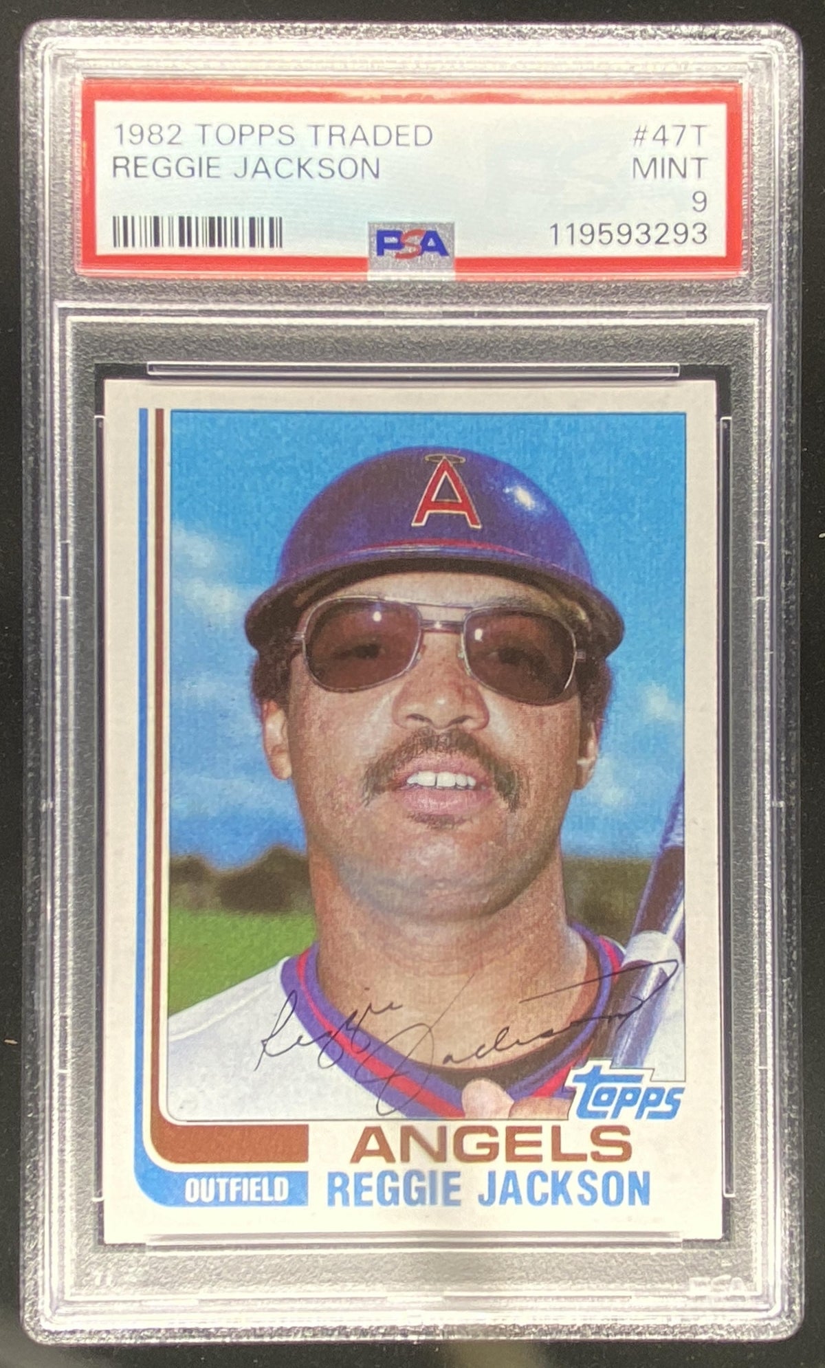1982 Topps Traded Reggie Jackson graded PSA 9 trading card
