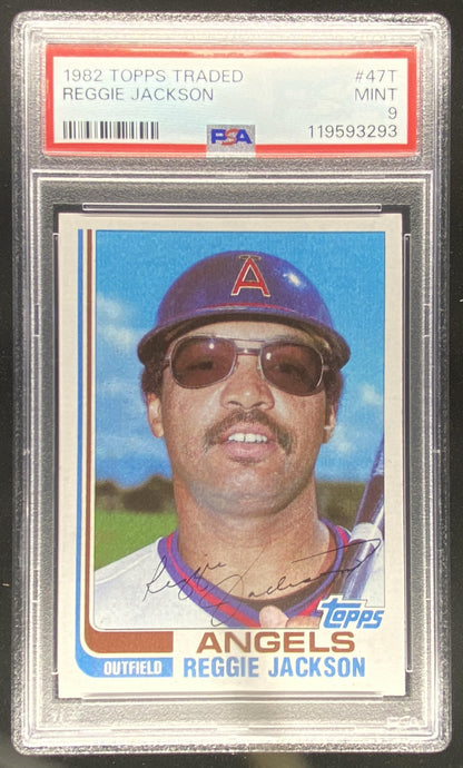1982 Topps Traded Reggie Jackson graded PSA 9 trading card