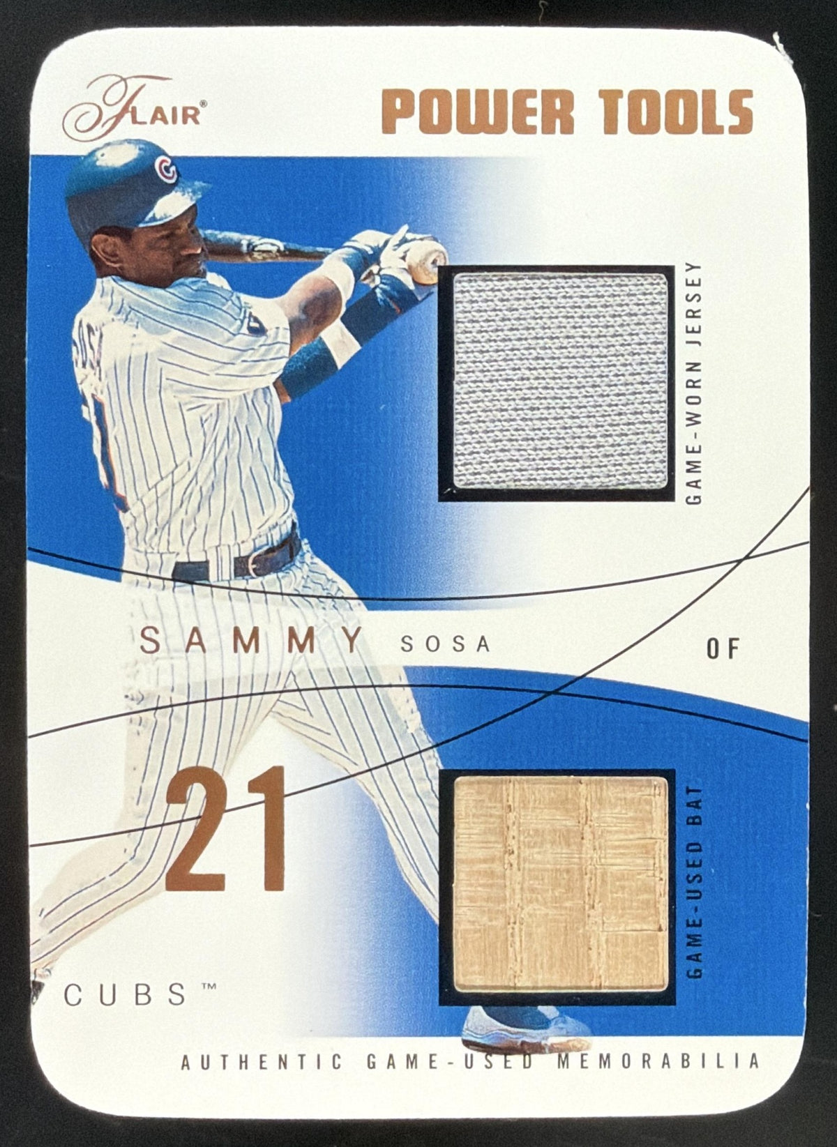 2004 Flair Power Tools Copper Die Cut Sammy Sosa trading card