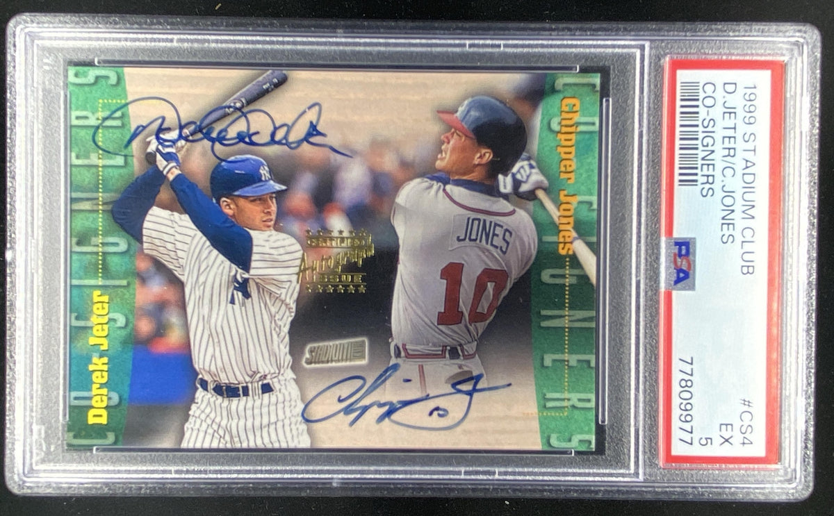1999 Topps Stadium Club Derek Jeter / Chipper Jones #CS4 graded PSA 5 trading card
