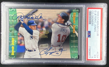 1999 Topps Stadium Club Derek Jeter / Chipper Jones #CS4 graded PSA 5 trading card
