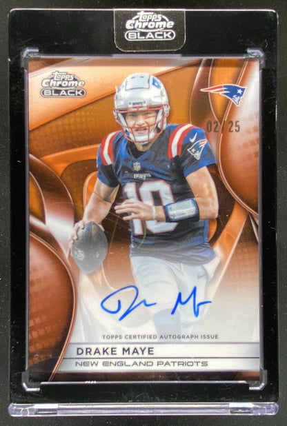2025 Topps Chrome Drake Maye #AU-DMA trading card