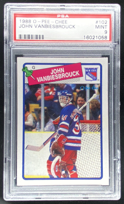 1988 O-Pee-Chee John Vanbiesbrouck #102 graded PSA 9 trading card