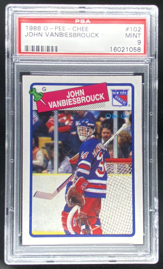 1988 O-Pee-Chee John Vanbiesbrouck #102 graded PSA 9 trading card