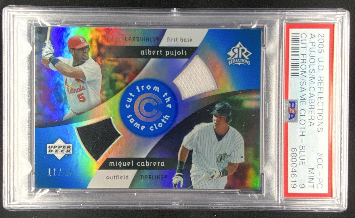 2005 Upper Deck Reflections Albert Pujols / Miguel Cabrera #CC-PC graded PSA 9 trading card
