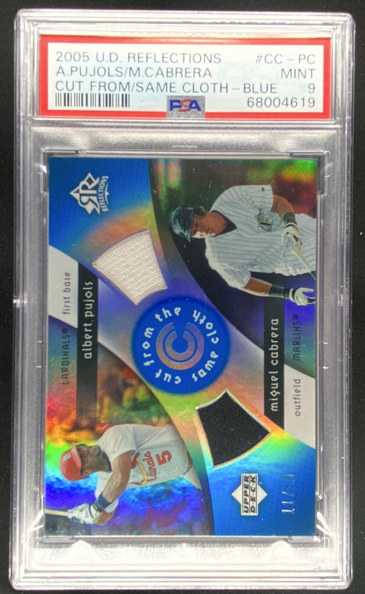 2005 Upper Deck Reflections Albert Pujols / Miguel Cabrera #CC-PC graded PSA 9 trading card