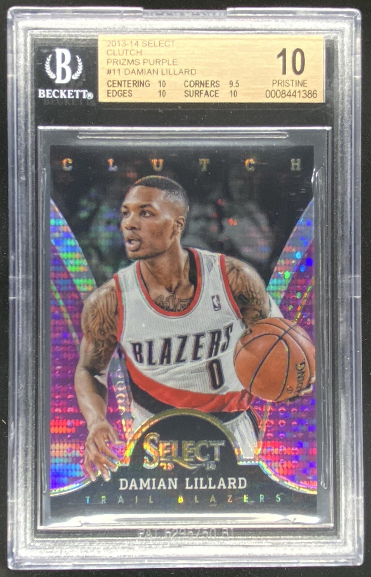 2013 Panini Select Damian Lillard #11 graded BGS 10 trading card