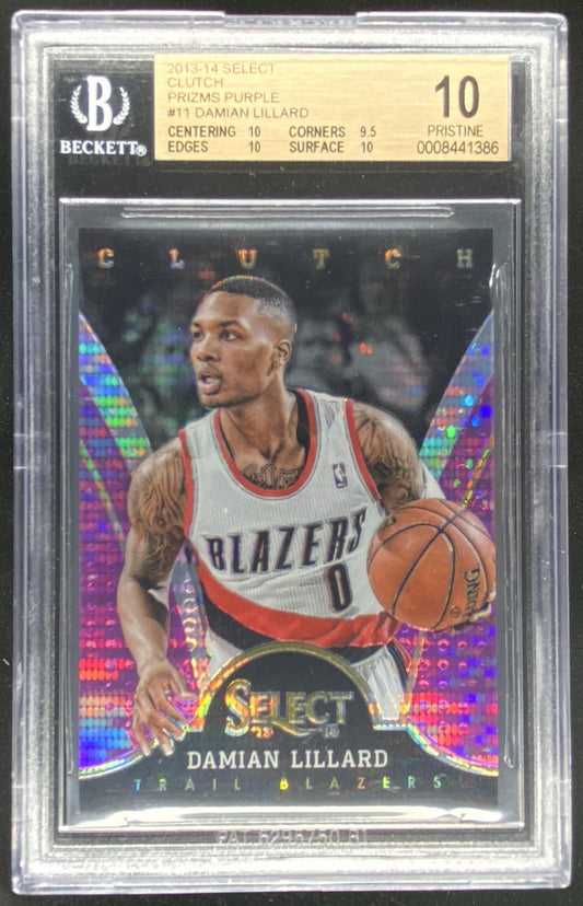 2013 Panini Select Damian Lillard #11 graded BGS 10 trading card