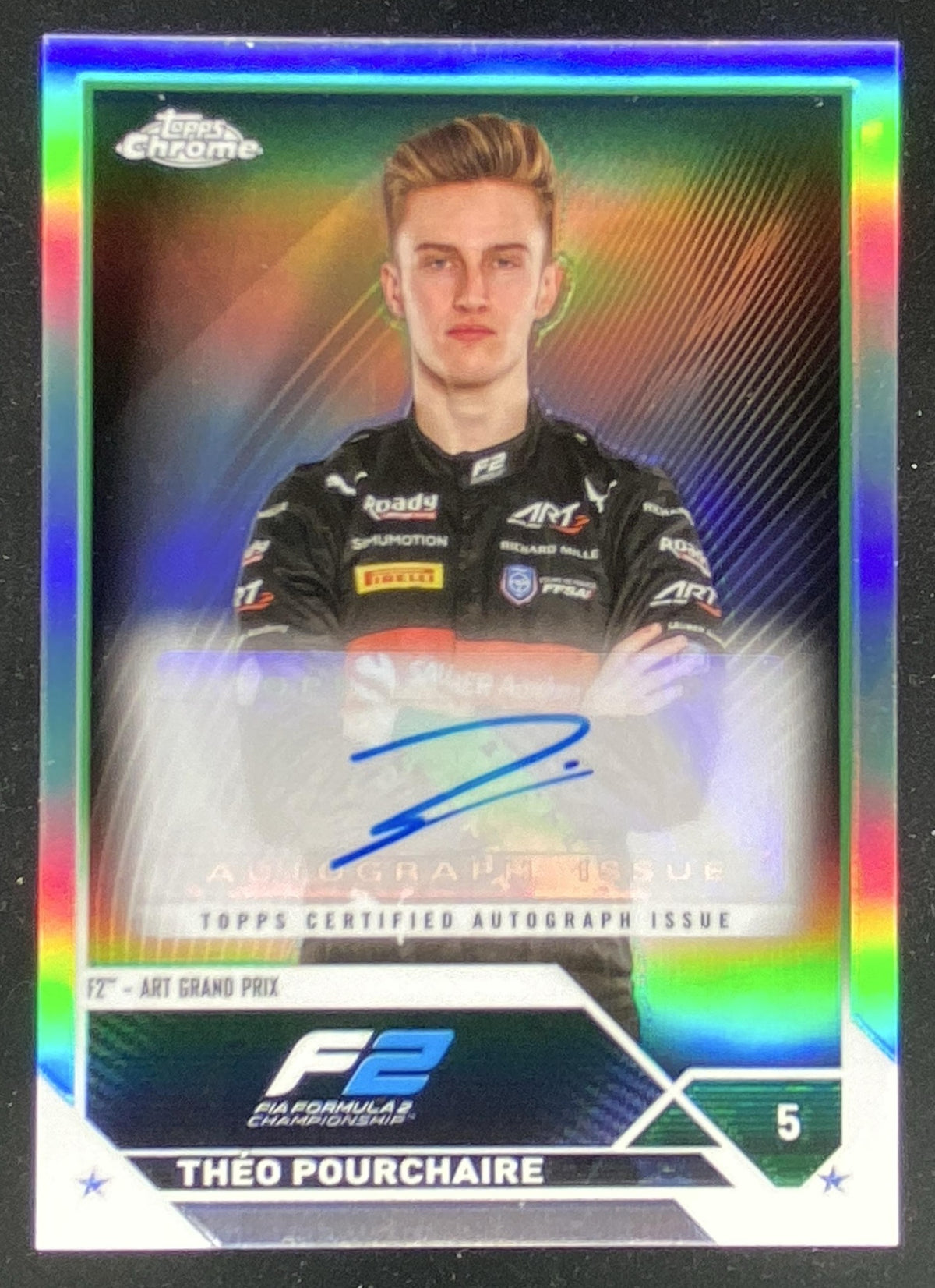 2023 Topps Chrome Formula 1 Théo Pourchaire trading card