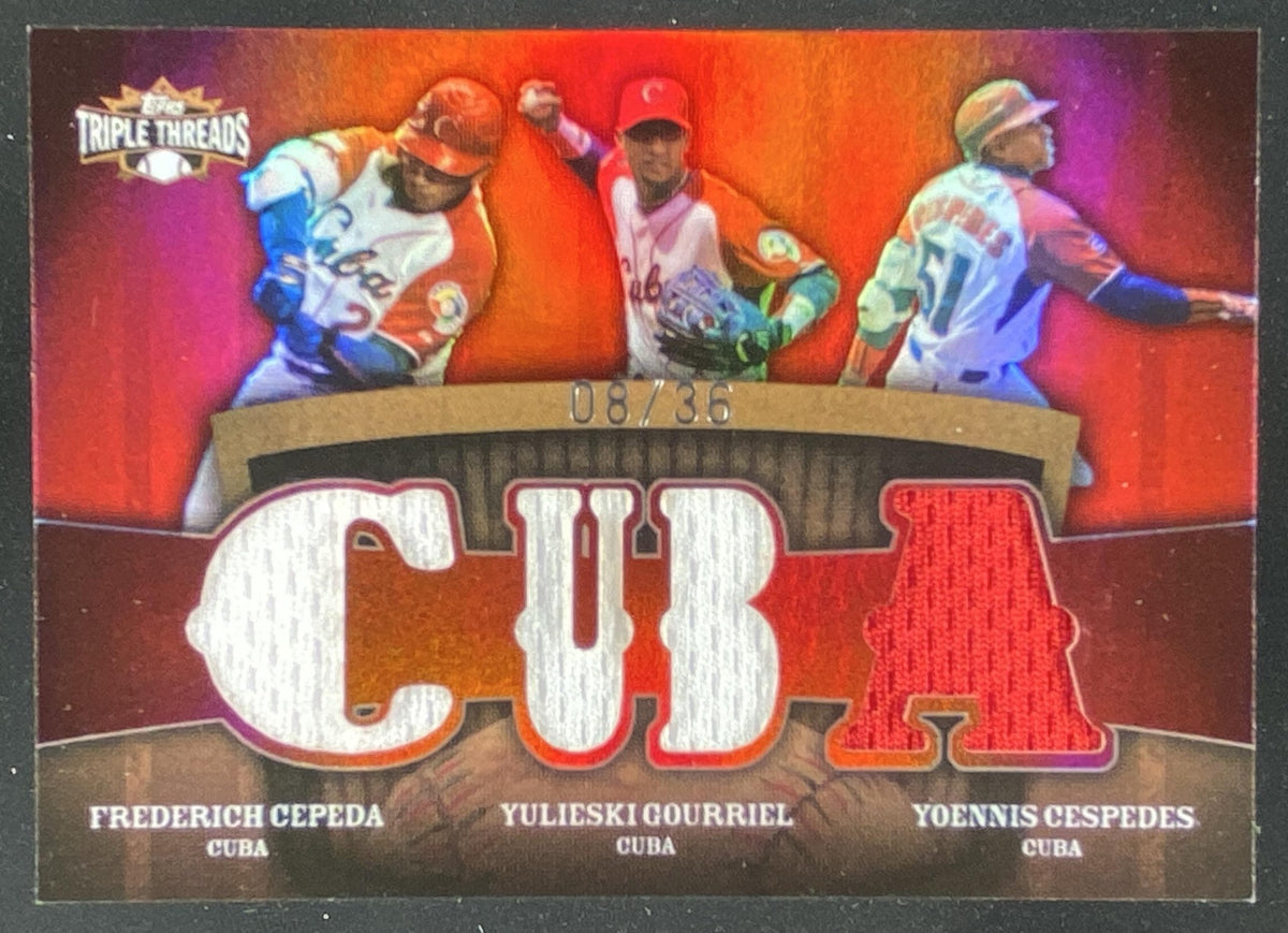 2009 Topps Triple Threads Orlando Cepeda / Yulieski Gourriel / Yoenis Cespedes #TTRC-45 trading card