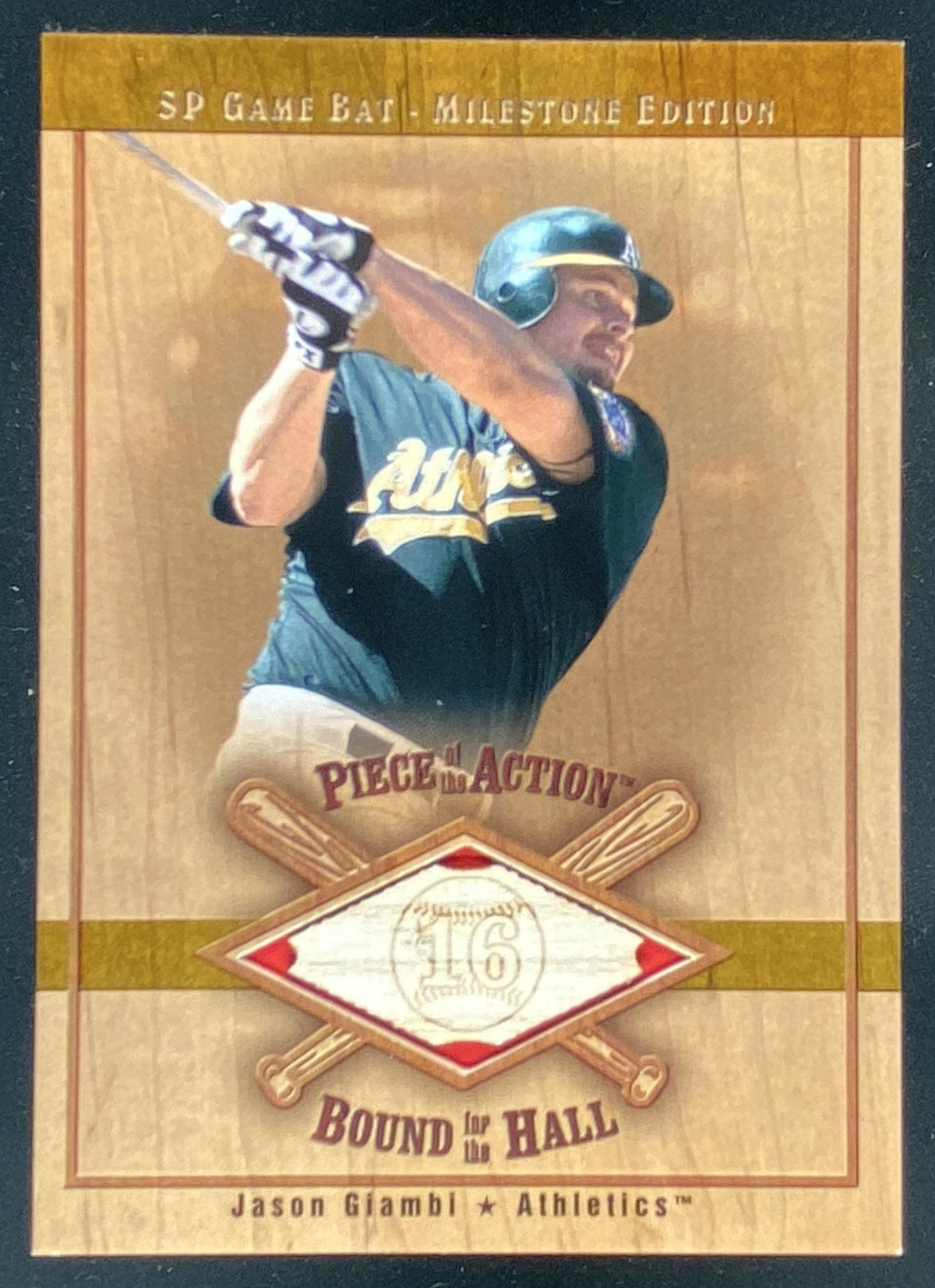 2001 SP Game Bat Milestone Jason Giambi #B-JG trading card