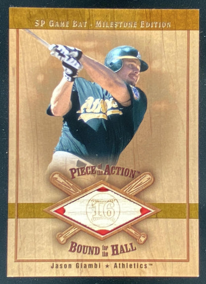 2001 SP Game Bat Milestone Jason Giambi #B-JG trading card