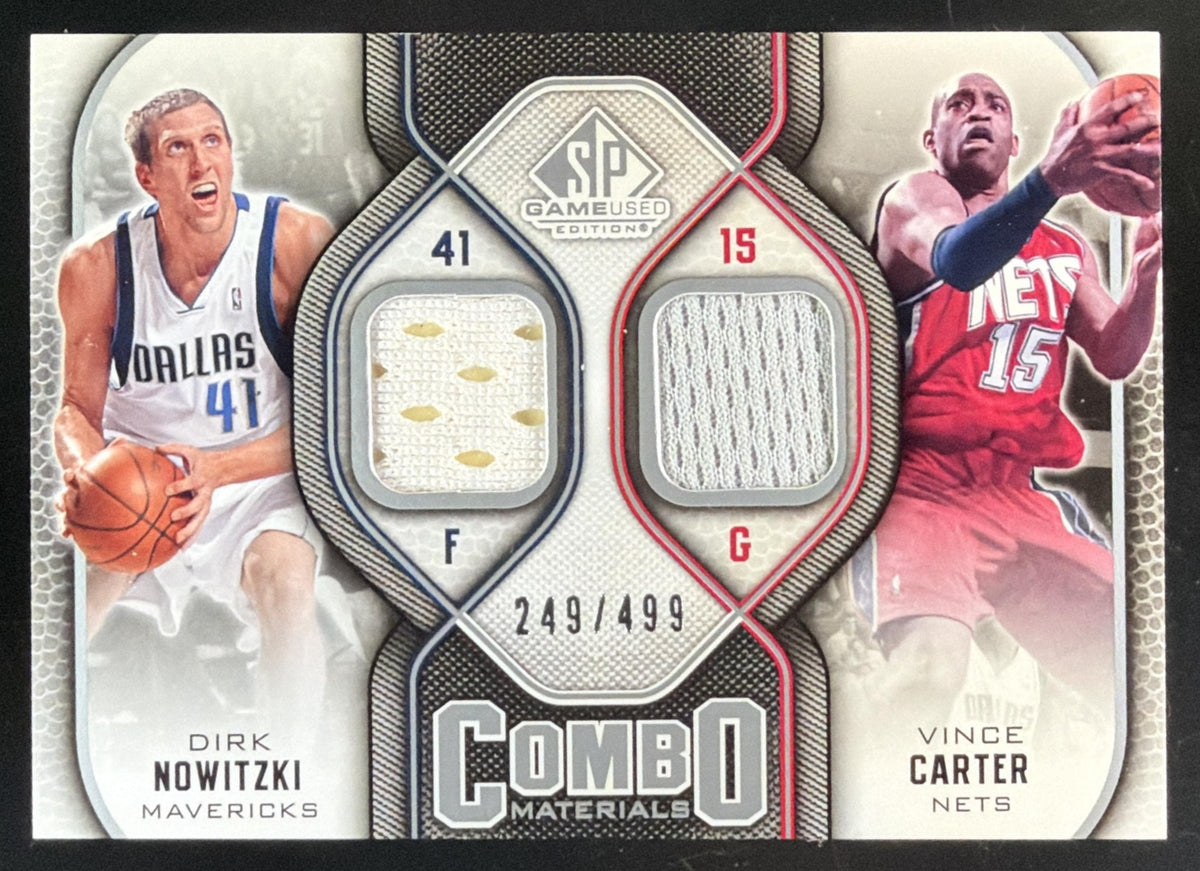 2009 SP Game Used Combo Dirk Nowitzki / Vince Carter Dual Jersey /499