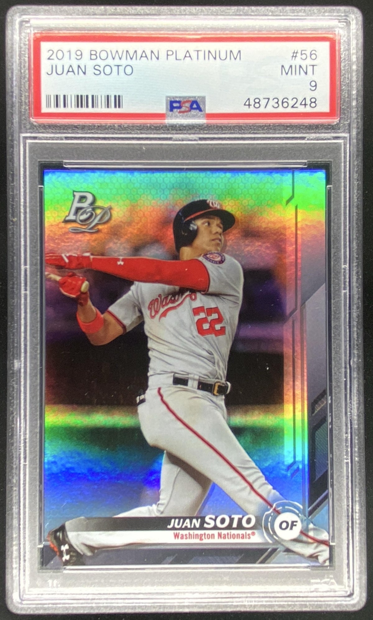 2019 Bowman Platinum Juan Soto #56 graded PSA 9 trading card