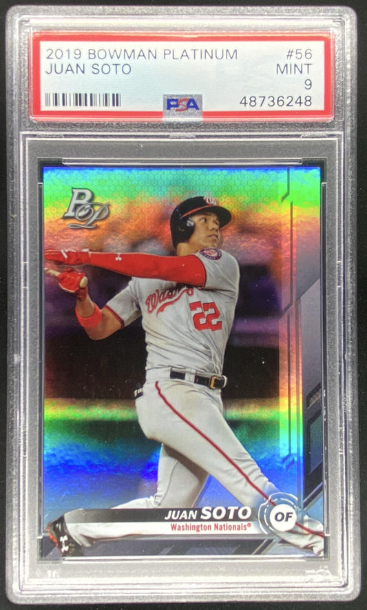 2019 Bowman Platinum Juan Soto #56 graded PSA 9 trading card