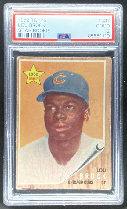1962 Topps Lou Brock #387 graded PSA 2 trading card