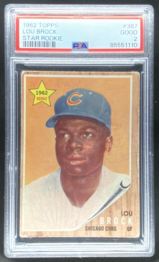 1962 Topps Lou Brock #387 graded PSA 2 trading card