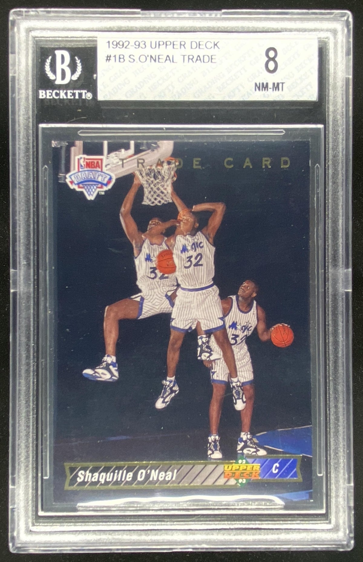 1992 Upper Deck Shaquille O'Neal #1B graded BGS 8 trading card