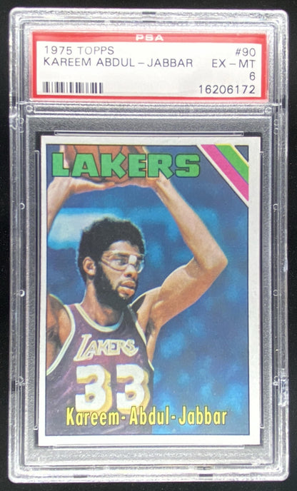1975 Topps Kareem Abdul-Jabbar #90 graded PSA 6 trading card