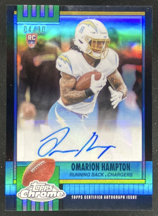 2025 Topps Chrome Omarion Hampton trading card