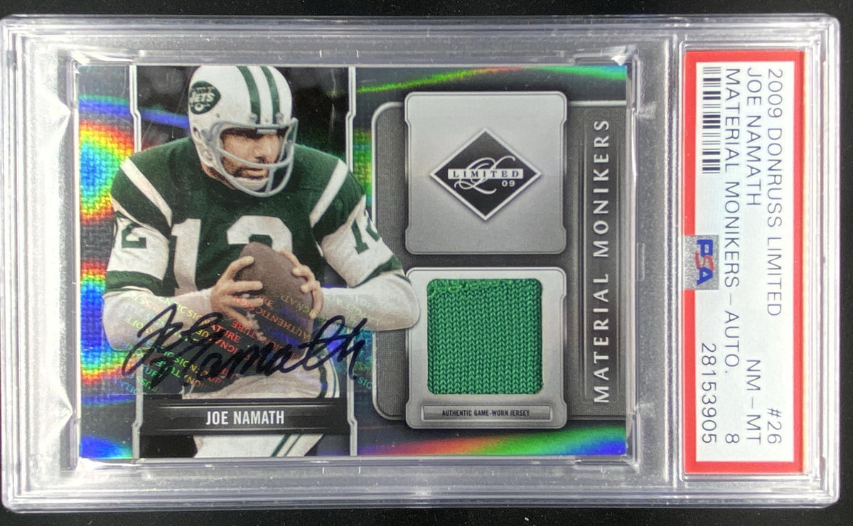 2009 Panini Donruss Limited Joe Namath graded PSA 8 trading card