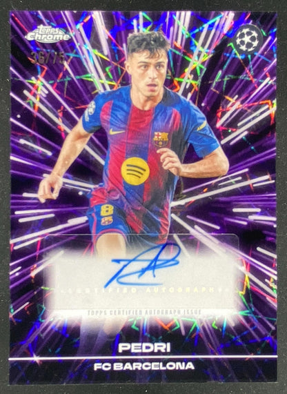 2025 Topps Chrome UEFA Club Competitions Pedri trading card