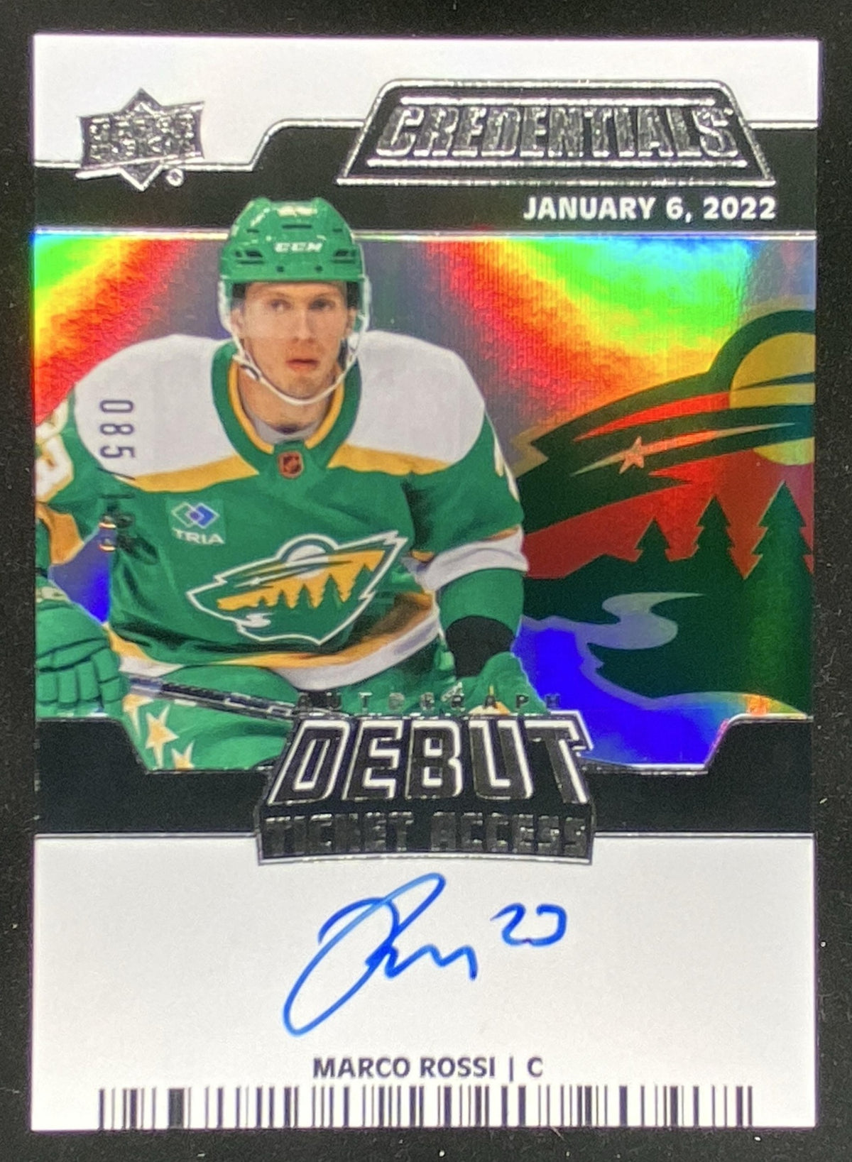 2022 Upper Deck Credentials Marco Rossi trading card