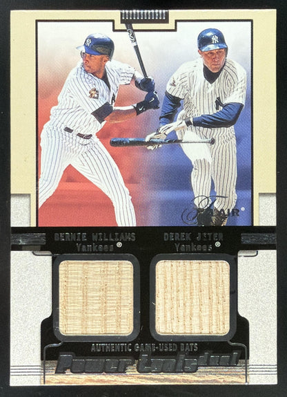 2002 Flair Power Tools Dual Bernie Williams / Derek Jeter trading card