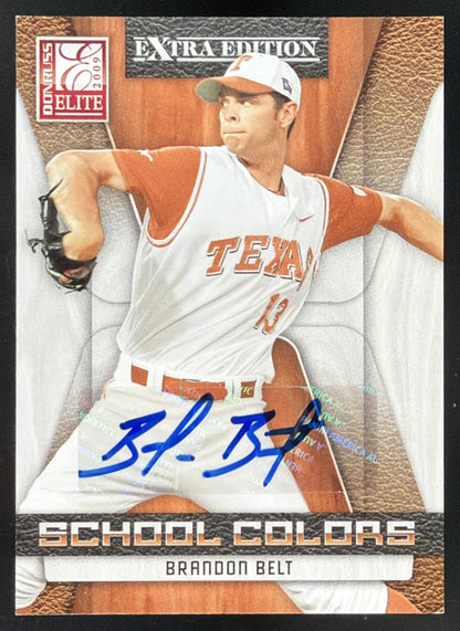 2009 Donruss Elite Extra Edition School Colors Brandon Belt trading card