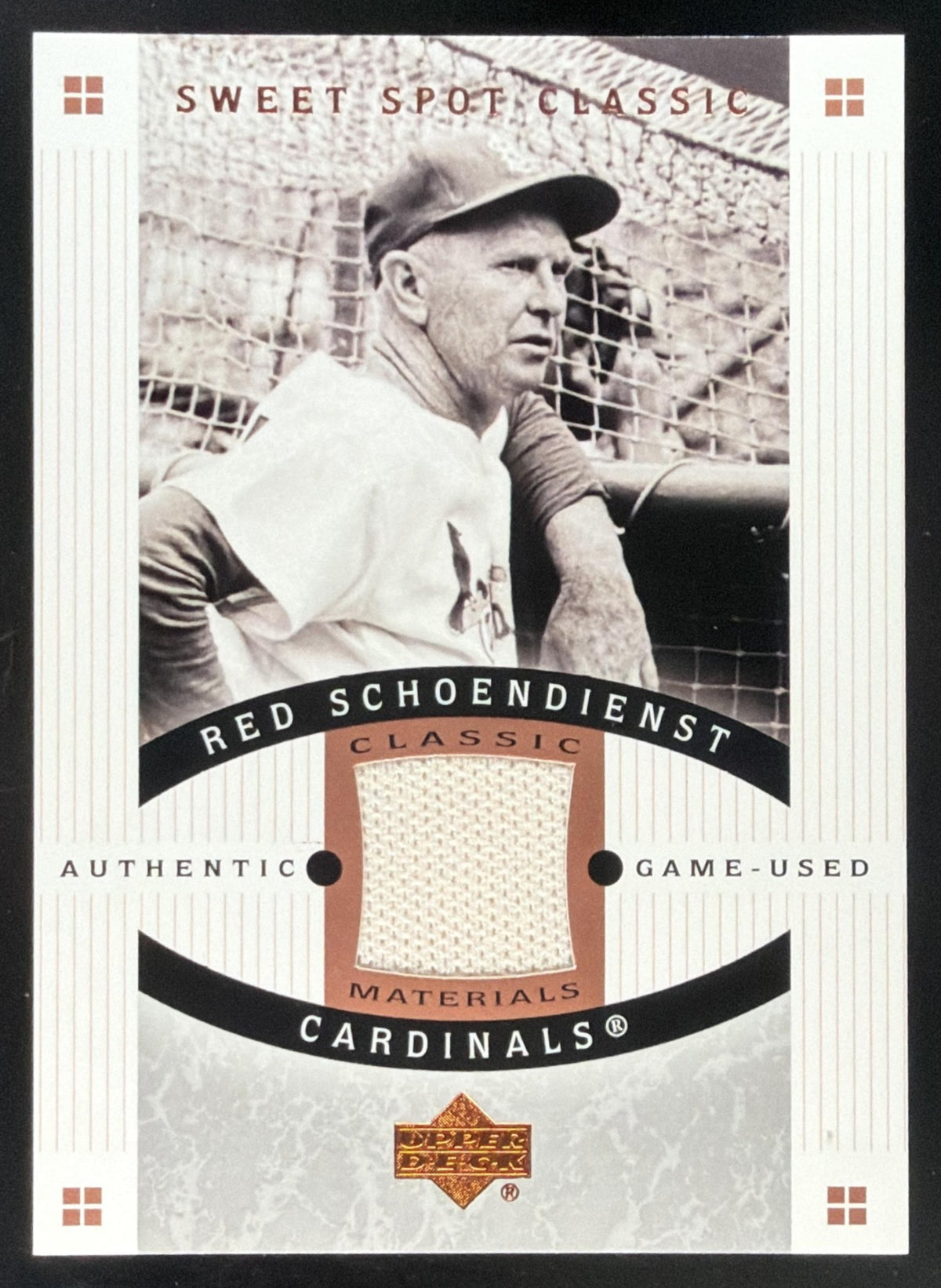 2005 Upper Deck Sweet Spot Classic Red Schoendienst trading card