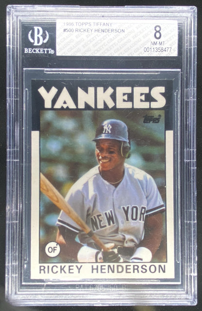 1986 Topps Collector's Edition Rickey Henderson graded BGS 8 trading card