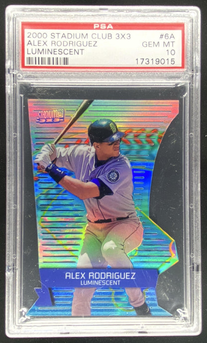 2000 Topps Stadium Club 3x3 Alex Rodriguez #6A graded PSA 10 trading card