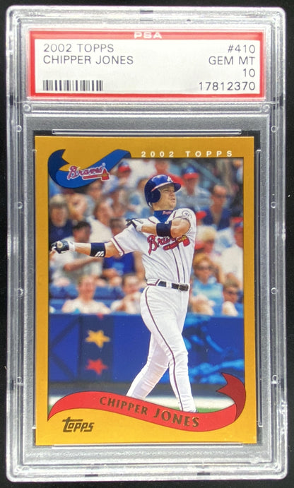 2002 Topps Chipper Jones #410 graded PSA 10 trading card