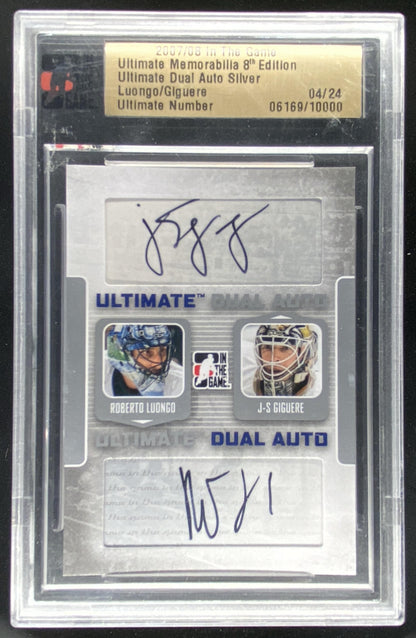 2008 In The Game Ultimate Memorabilia 8th Edition Roberto Luongo / J.S. Giguere trading card