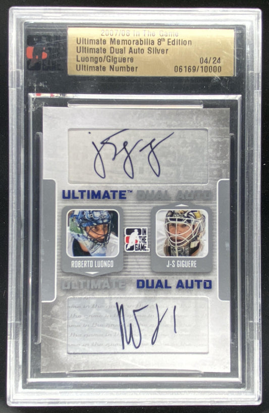 2008 In The Game Ultimate Memorabilia 8th Edition Roberto Luongo / J.S. Giguere trading card