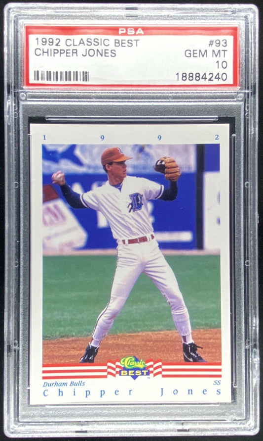 1992 Classic Best Chipper Jones #93 graded PSA 10 trading card