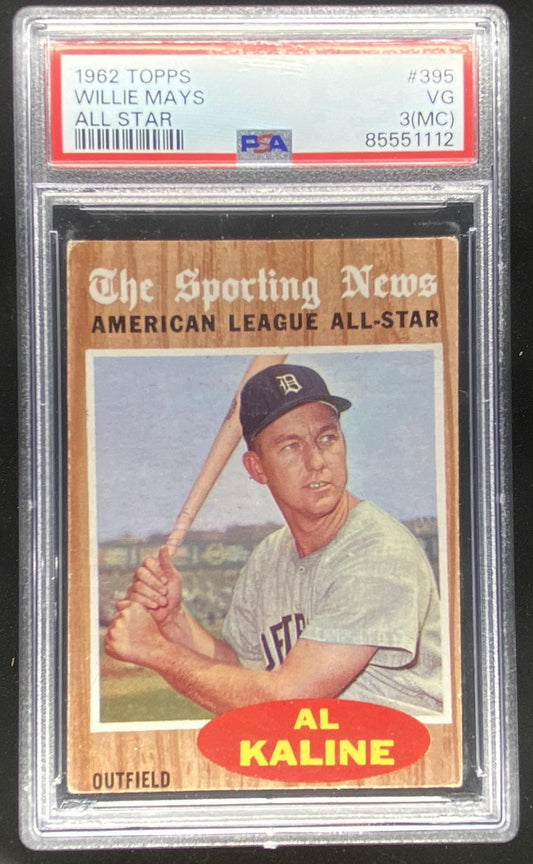 1962 Topps Al Kaline #395 graded PSA 3 trading card