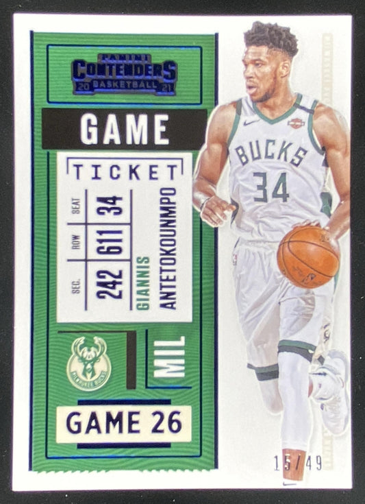 2020 Panini Contenders Giannis Antetokounmpo #99 trading card