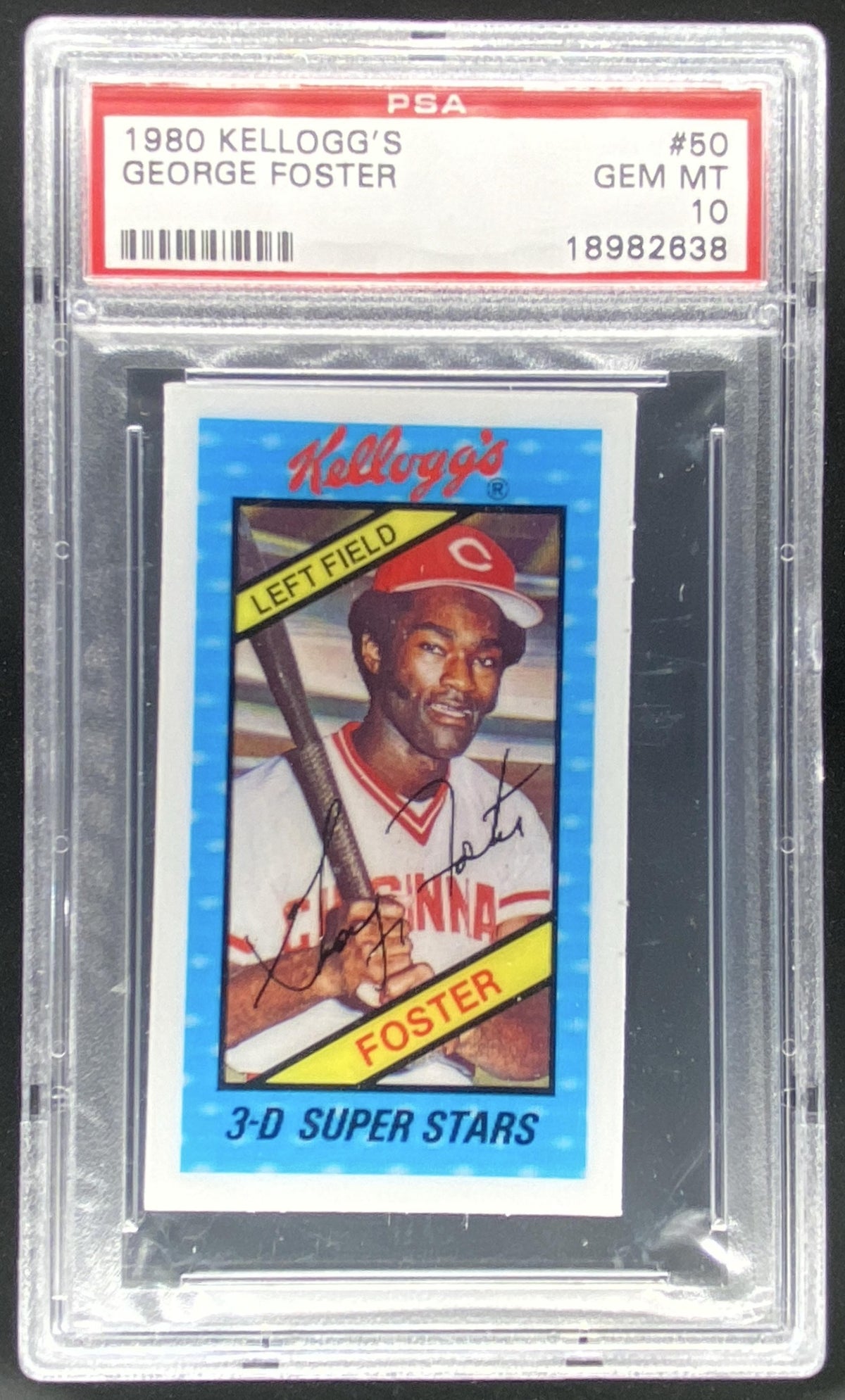 1980 Kellogg's 3-D Super Stars George Foster #50 graded PSA 10 trading card