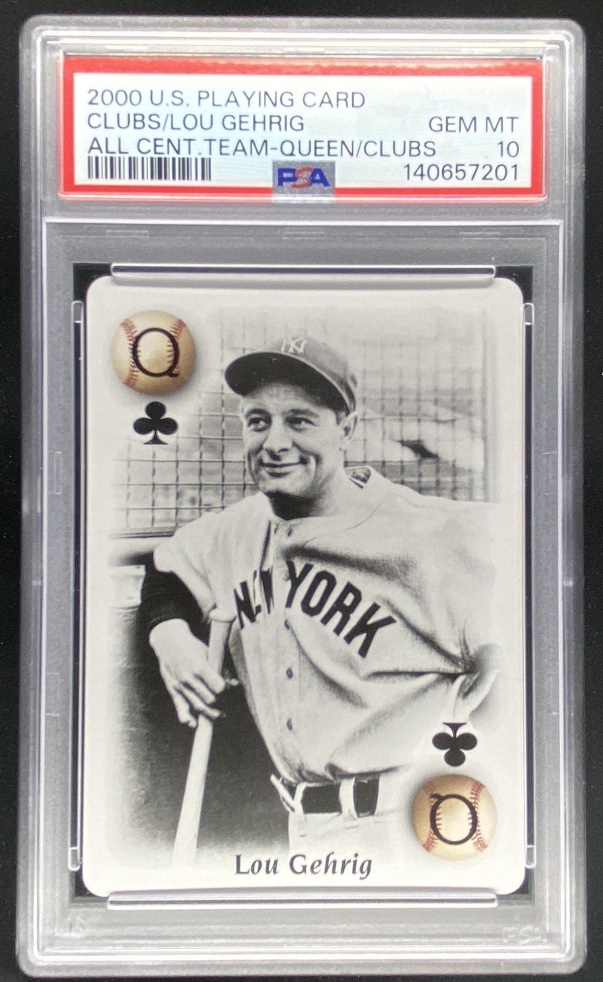 2000 US Playing Cards Lou Gehrig graded PSA 10 trading card
