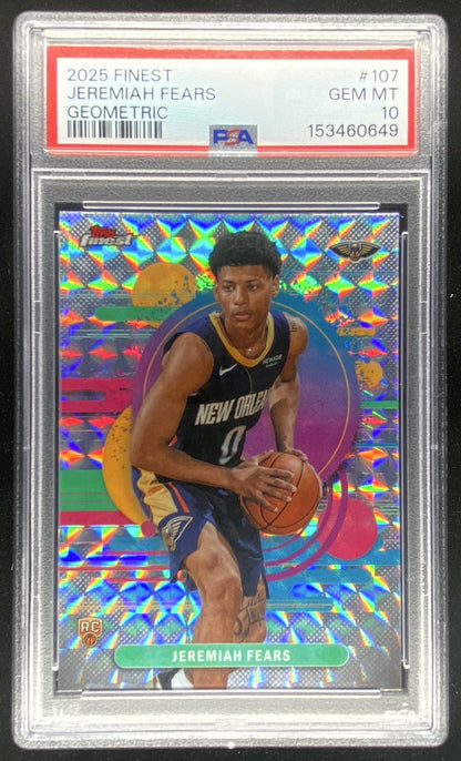 2025 Topps Finest Jeremiah Fears #107 graded PSA 10 trading card