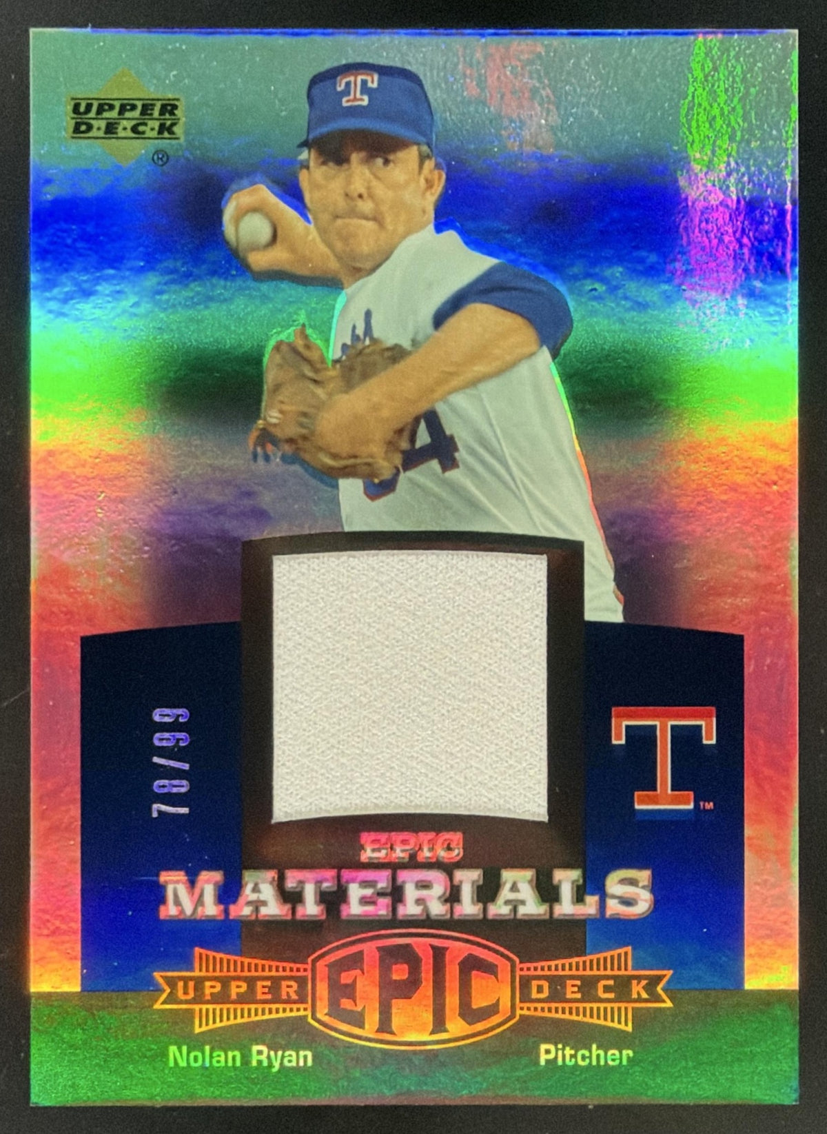 2006 Upper Deck Epic Materials Blue Nolan Ryan trading card