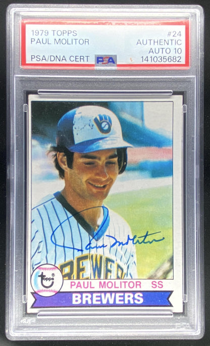 1979 Topps Paul Molitor PSA authenticated autograph graded 10 trading card