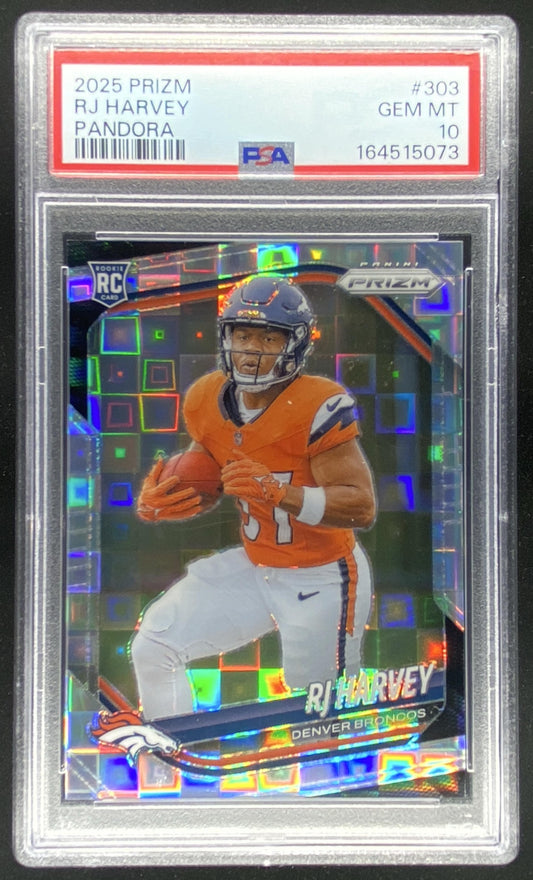 2025 Panini Prizm RJ Harvey #303 graded PSA 10 trading card